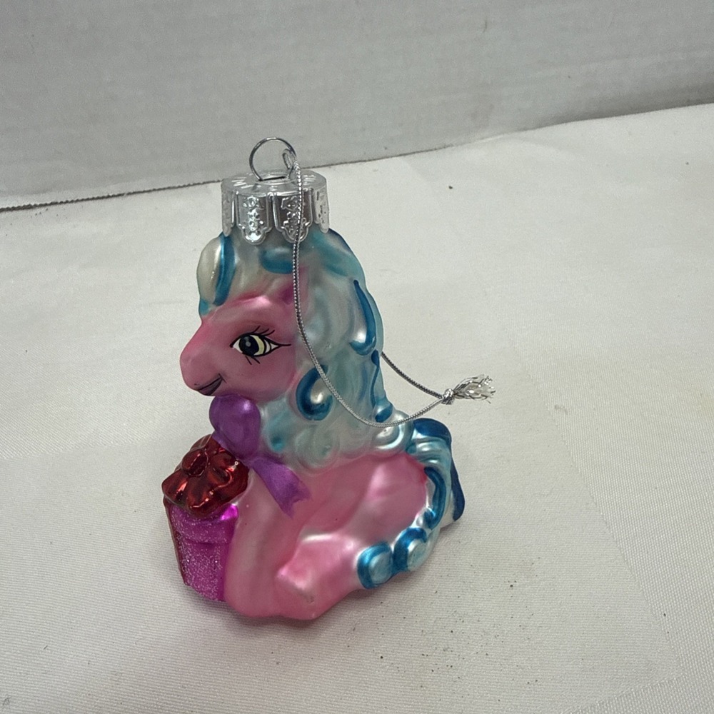 2006 Hasbro My Little Pony Rainbow Dash Pink Kurt Adler Christmas Ornament Glass
